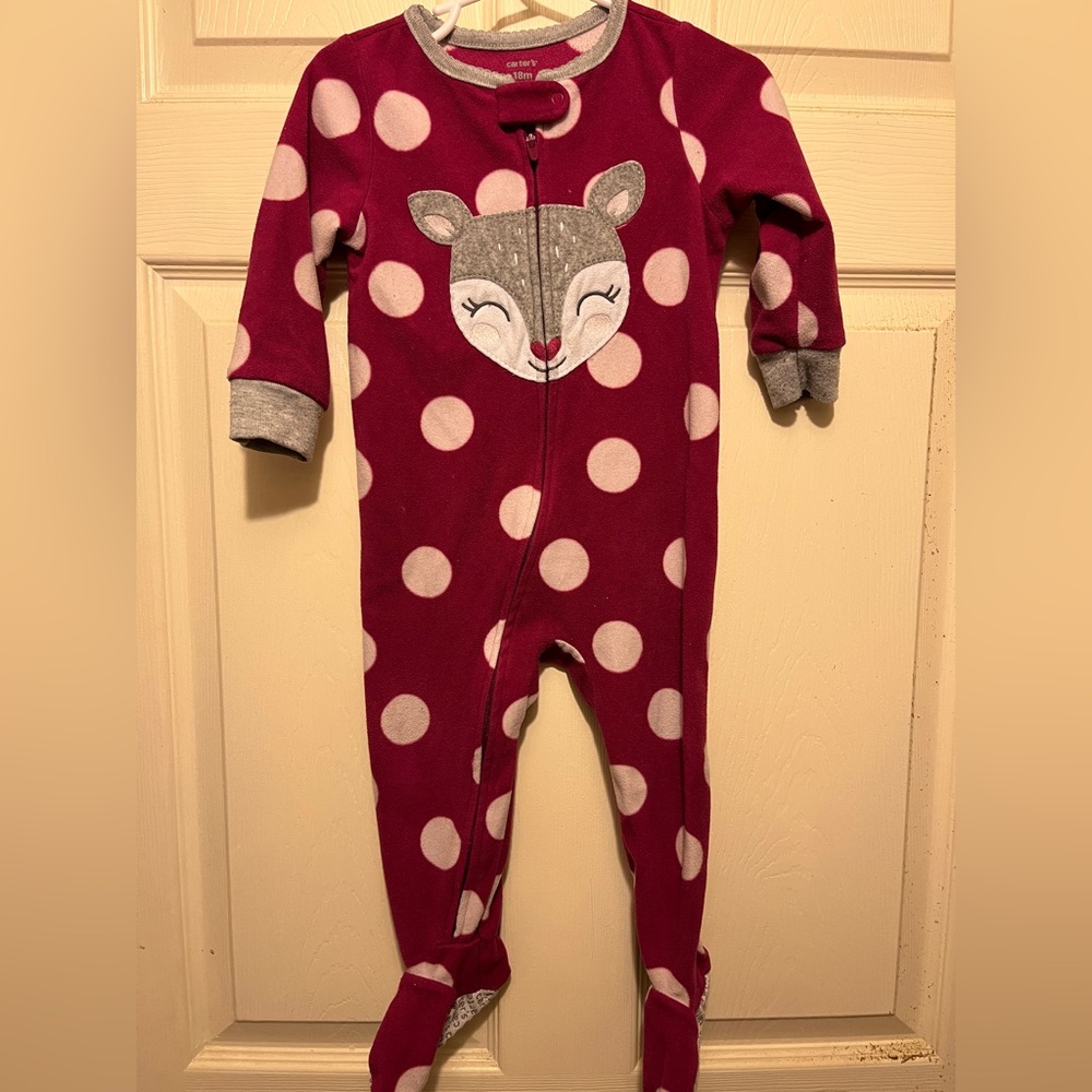 Girls Carters Footie Pajamas 18M